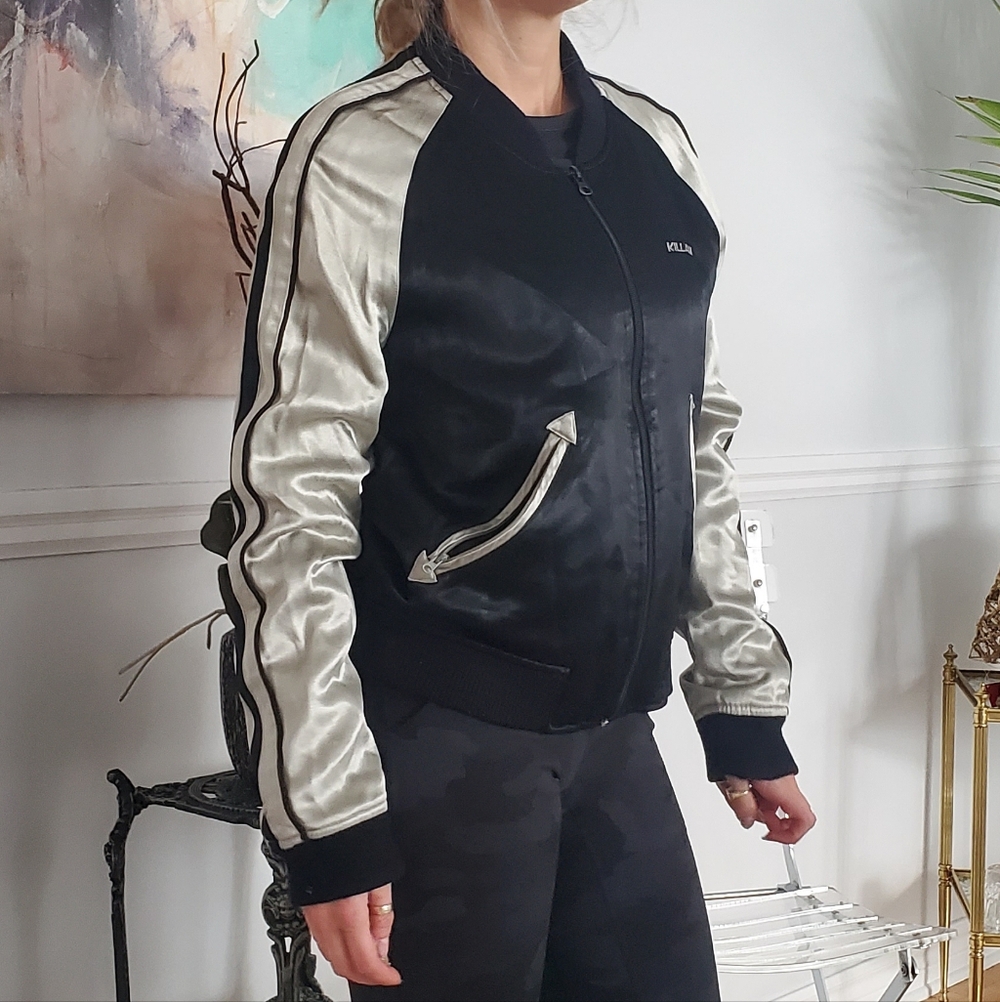 Vintage Killah Miss Sixty Varcity Track Bomber Satin Jacket - Picture 4 of 13